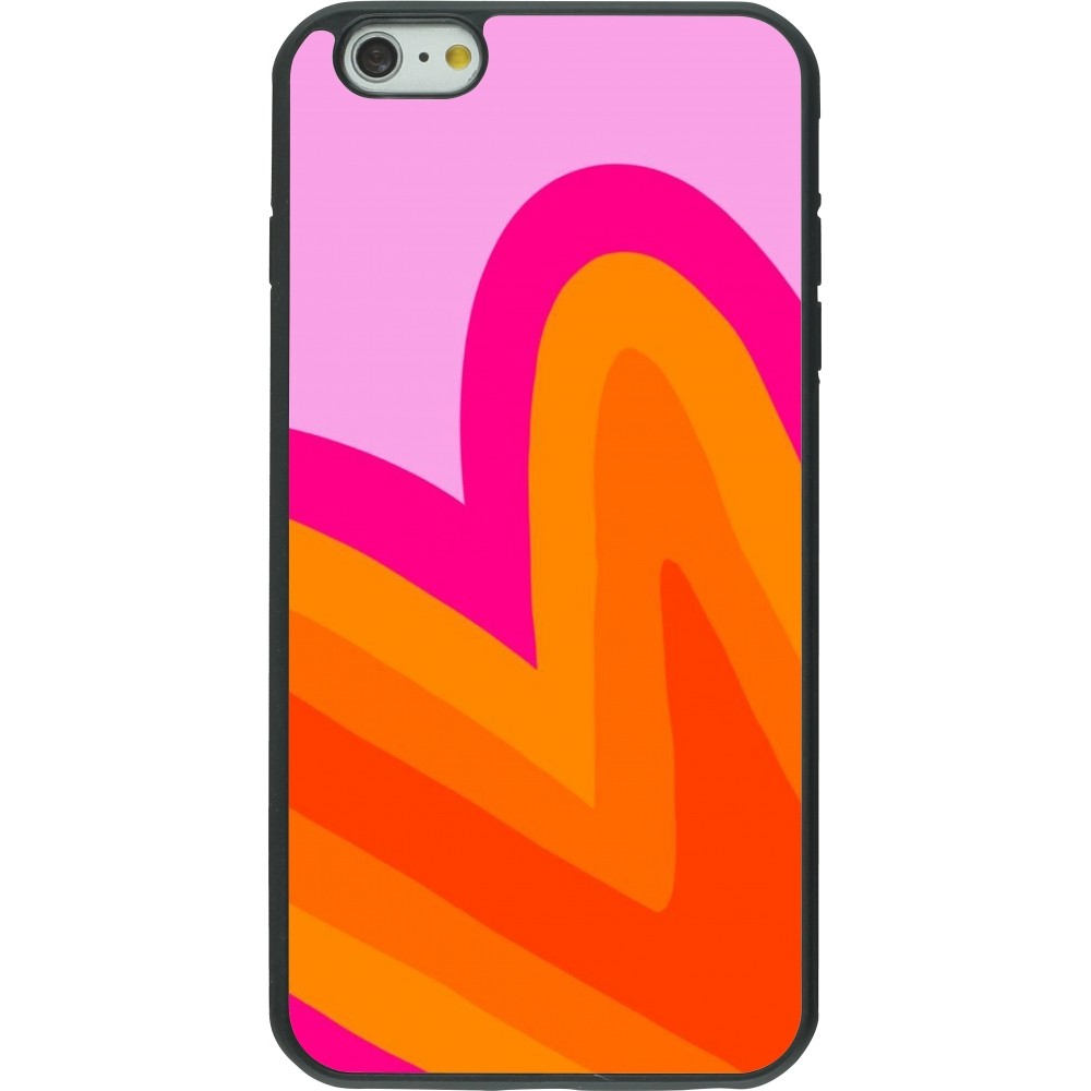 iPhone 6 Plus / 6s Plus Case Hülle - Silikon schwarz Valentine 2024 heart gradient