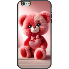 iPhone 6 Plus / 6s Plus Case Hülle - Silikon schwarz Valentin 2024 Rosaroter Teddybär