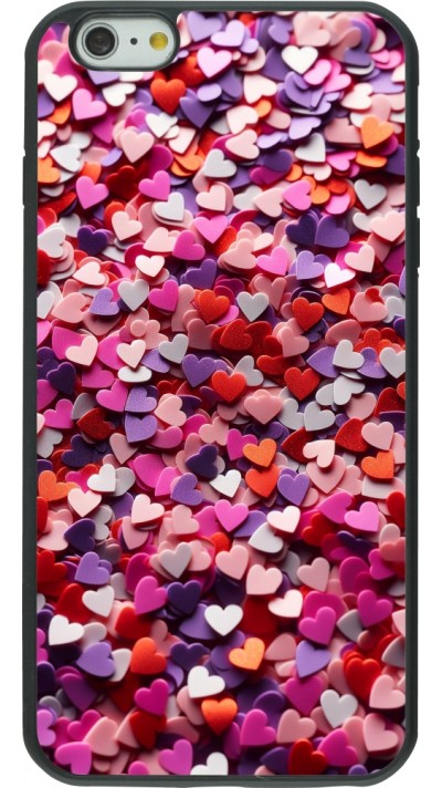 iPhone 6 Plus / 6s Plus Case Hülle - Silikon schwarz Valentin 2025 Konfetti