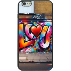 iPhone 6 Plus / 6s Plus Case Hülle - Silikon schwarz Valentin 2025 Liebe U Tag