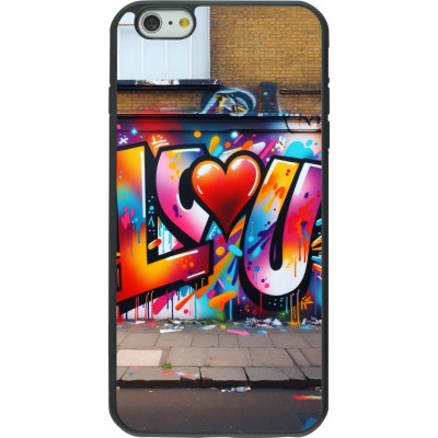 iPhone 6 Plus / 6s Plus Case Hülle - Silikon schwarz Valentin 2025 Liebe U Tag
