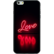 iPhone 6 Plus / 6s Plus Case Hülle - Silikon schwarz Valentine 2025 Neon Liebe