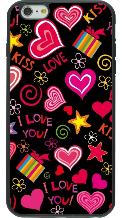iPhone 6 Plus / 6s Plus Case Hülle - Silikon schwarz Valentine 2023 love symbols