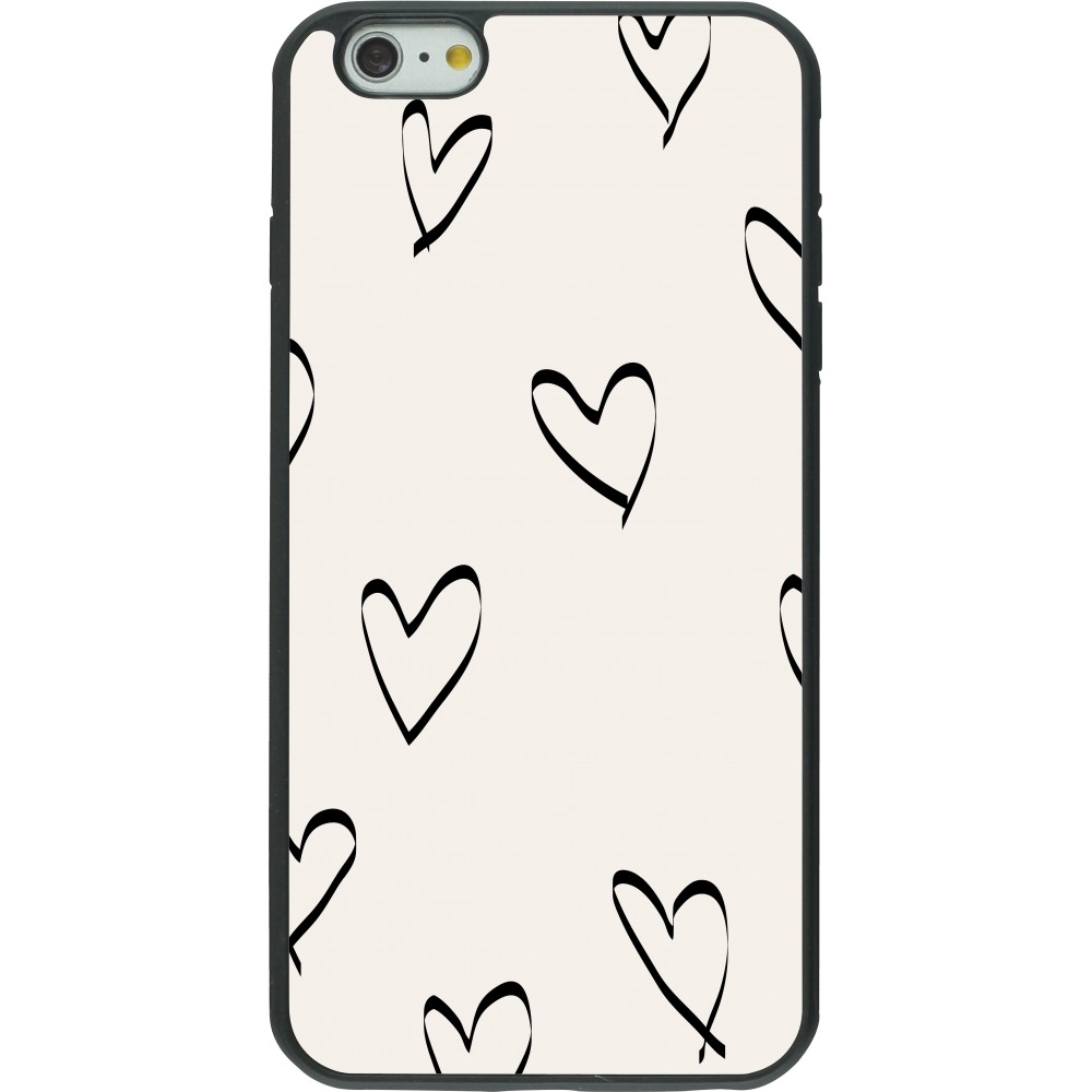 iPhone 6 Plus / 6s Plus Case Hülle - Silikon schwarz Valentine 2023 minimalist hearts