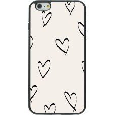 iPhone 6 Plus / 6s Plus Case Hülle - Silikon schwarz Valentine 2023 minimalist hearts