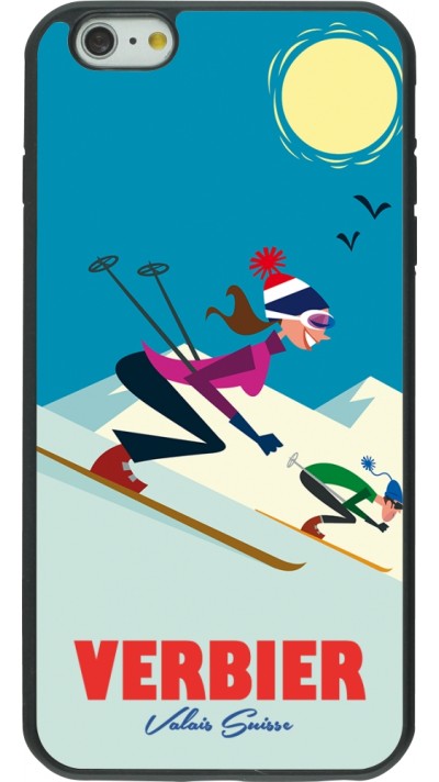 iPhone 6 Plus / 6s Plus Case Hülle - Silikon schwarz Verbier Ski Downhill