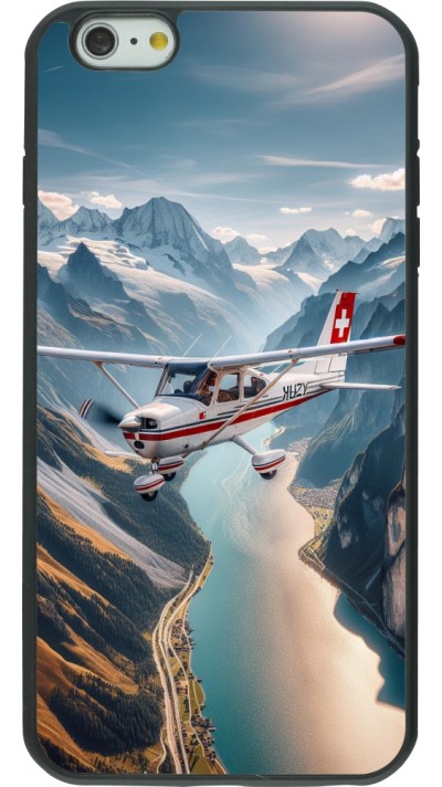 iPhone 6 Plus / 6s Plus Case Hülle - Silikon schwarz Schweizer Alpenflug
