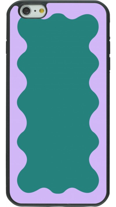 iPhone 6 Plus / 6s Plus Case Hülle - Silikon schwarz Wavy Rectangle Green Purple