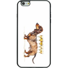 iPhone 6 Plus / 6s Plus Case Hülle - Silikon schwarz Wine Teckel