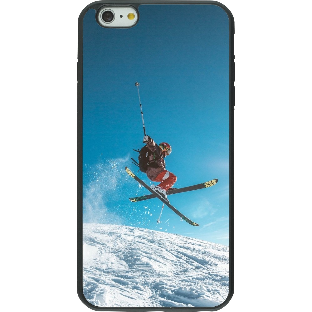 iPhone 6 Plus / 6s Plus Case Hülle - Silikon schwarz Winter 22 Ski Jump