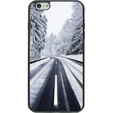 iPhone 6 Plus / 6s Plus Case Hülle - Silikon schwarz Winter 22 Snowy Road