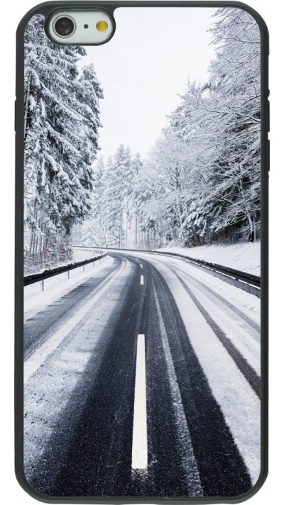 Coque iPhone 6 Plus / 6s Plus - Silicone rigide noir Winter 22 Snowy Road