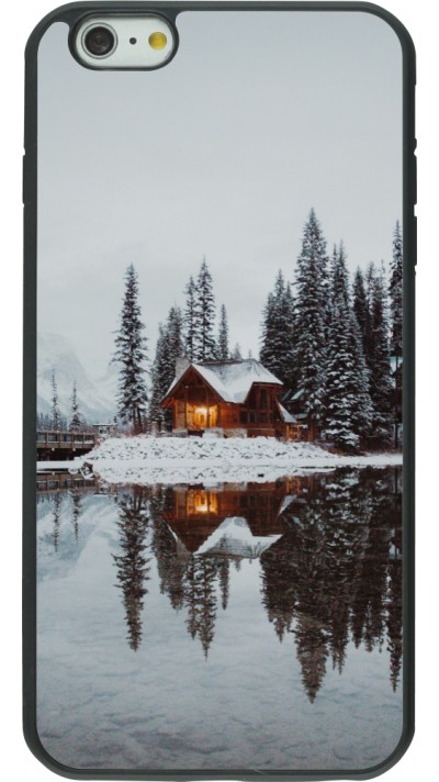 iPhone 6 Plus / 6s Plus Case Hülle - Silikon schwarz Winter 25 Winter house forest afternoon