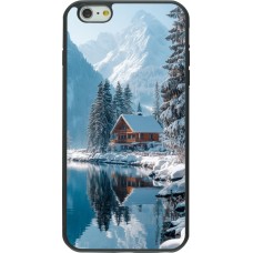iPhone 6 Plus / 6s Plus Case Hülle - Silikon schwarz Winter 25 Winter house forest day