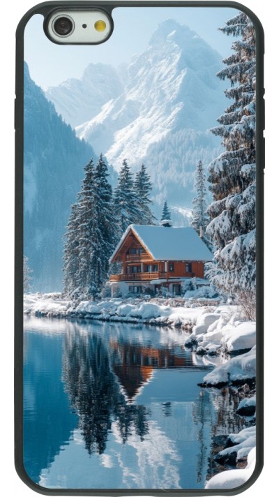 iPhone 6 Plus / 6s Plus Case Hülle - Silikon schwarz Winter 25 Winter house forest day