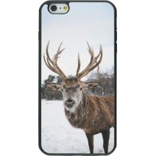 iPhone 6 Plus / 6s Plus Case Hülle - Silikon schwarz Winter 25 Winter reindeer