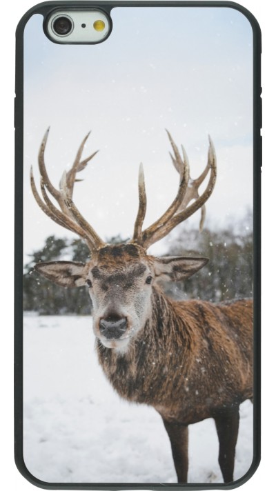 iPhone 6 Plus / 6s Plus Case Hülle - Silikon schwarz Winter 25 Winter reindeer