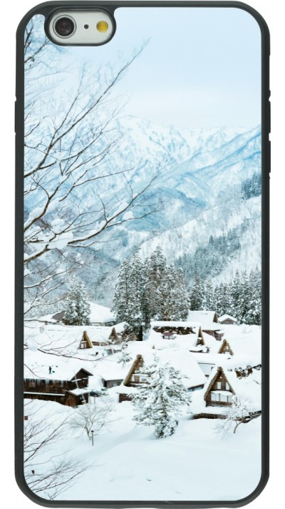 iPhone 6 Plus / 6s Plus Case Hülle - Silikon schwarz Winter 25 Winter snowy landscape