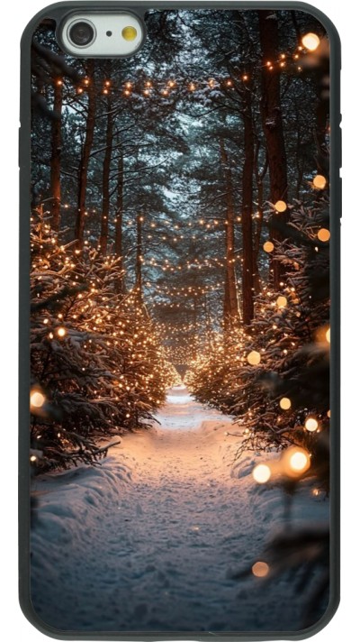 iPhone 6 Plus / 6s Plus Case Hülle - Silikon schwarz Winter 25 Winter snowy road