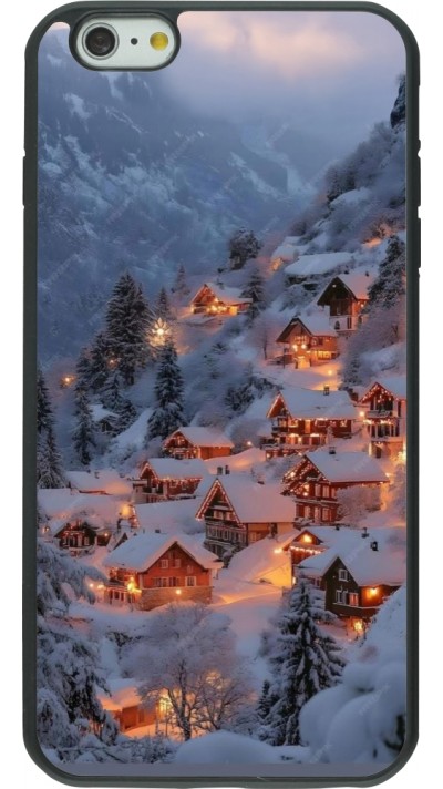 iPhone 6 Plus / 6s Plus Case Hülle - Silikon schwarz Winter 25 Winter snowy village