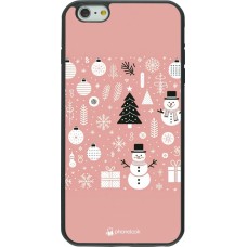 iPhone 6 Plus / 6s Plus Case Hülle - Silikon schwarz Weihnachten 2024 Rose Schneemann Weihnachten