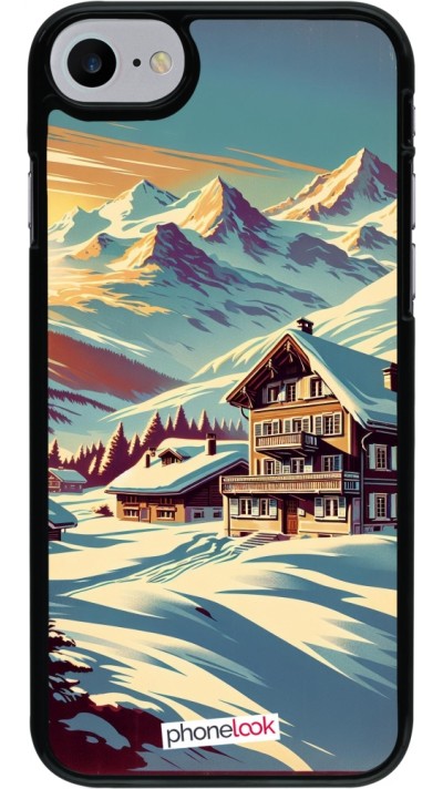 iPhone 7 / 8 / SE (2020, 2022) Case Hülle - Chalet Berg verschneit