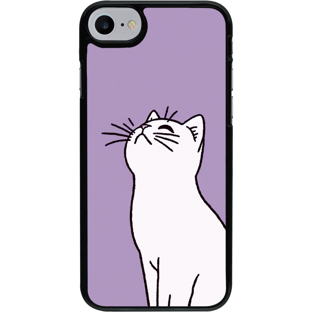 iPhone 7 / 8 / SE (2020, 2022) Case Hülle - Chat auf lila Hintergrund