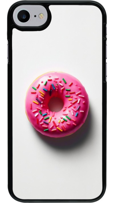 iPhone 7 / 8 / SE (2020, 2022) Case Hülle - Weisser Hintergrund, pinker Donut