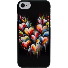 iPhone 7 / 8 / SE (2020, 2022) Case Hülle - Valentin 2024 Schwarzes Herz Abstrakt