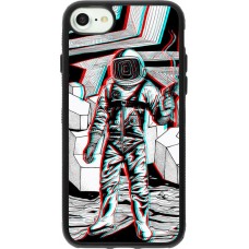 Hülle iPhone 7 / 8 / SE (2020, 2022) - Silikon schwarz Anaglyph Astronaut