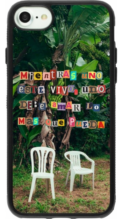 iPhone 7 / 8 / SE (2020, 2022) Case Hülle - Silikon schwarz Chairs DTMF