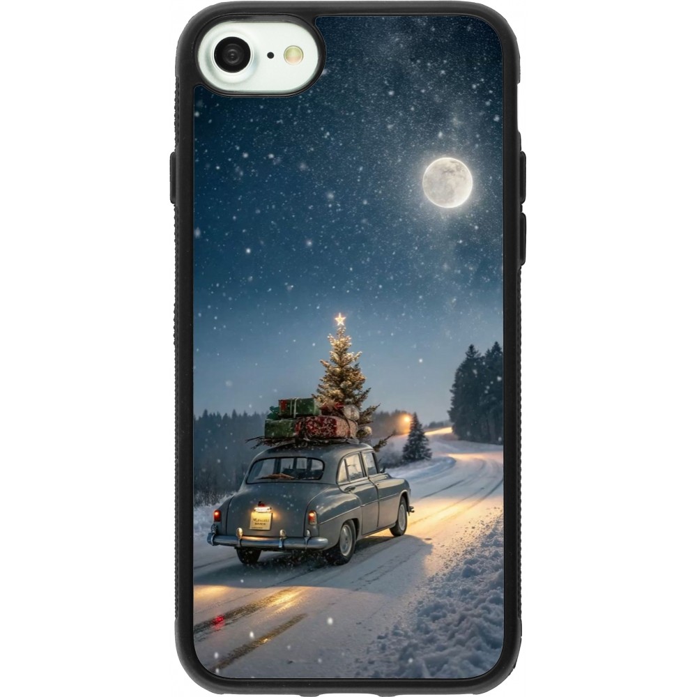 iPhone 7 / 8 / SE (2020, 2022) Case Hülle - Silikon schwarz Christmas 25 Car with Tree Xmas