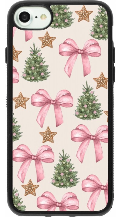 iPhone 7 / 8 / SE (2020, 2022) Case Hülle - Silikon schwarz Christmas 25 Vintage Ribbons