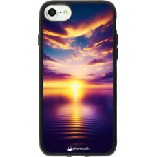 iPhone 7 / 8 / SE (2020, 2022) Case Hülle - Silikon schwarz Sonnenuntergang gelb violett