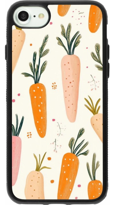 iPhone 7 / 8 / SE (2020, 2022) Case Hülle - Silikon schwarz Easter 2026 Illustration carrots