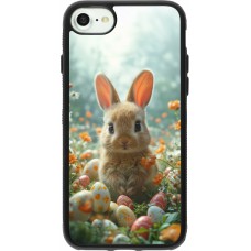 iPhone 7 / 8 / SE (2020, 2022) Case Hülle - Silikon schwarz Easter 2026 Rabbit in the garden