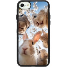iPhone 7 / 8 / SE (2020, 2022) Case Hülle - Silikon schwarz Easter 2026 Rabbits