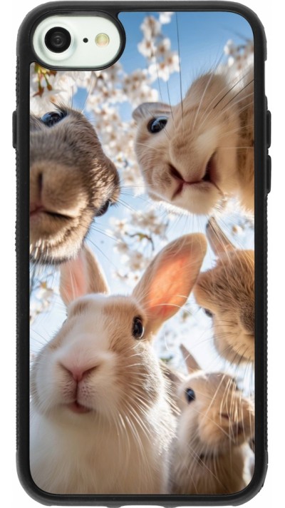 iPhone 7 / 8 / SE (2020, 2022) Case Hülle - Silikon schwarz Easter 2026 Rabbits