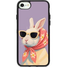 iPhone 7 / 8 / SE (2020, 2022) Case Hülle - Silikon schwarz Easter 2026 Rabbit with scarf