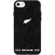 Coque iPhone 7 / 8 / SE (2020, 2022) - Silicone rigide noir Maillot de football Nouvelle-Zélande 2026 personnalisable