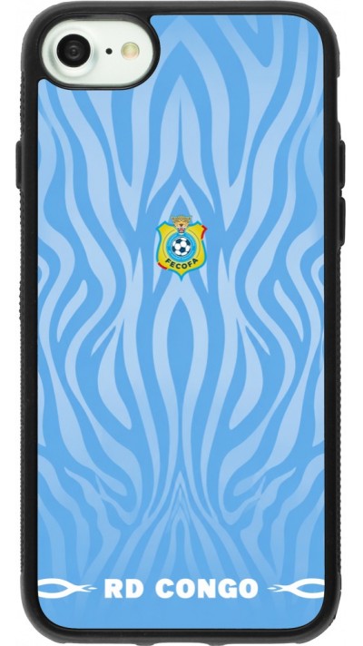iPhone 7 / 8 / SE (2020, 2022) Case Hülle - Silikon schwarz Demokratische Republik Kongo 2026 personalisierbares Fussballtrikot