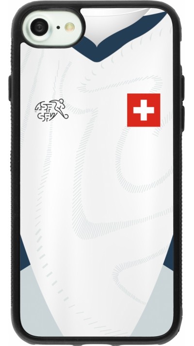 iPhone 7 / 8 / SE (2020, 2022) Case Hülle - Silikon schwarz Schweiz Away personalisierbares Fussballtrikot