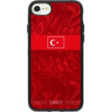 Coque iPhone 7 / 8 / SE (2020, 2022) - Silicone rigide noir Maillot de football Turquie 2026 personnalisable