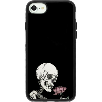 iPhone 7 / 8 / SE (2020, 2022) Case Hülle - Silikon schwarz Halloween 2023 rose and skeleton