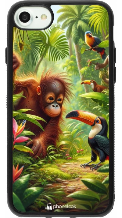 iPhone 7 / 8 / SE (2020, 2022) Case Hülle - Silikon schwarz Tropischer Dschungel Tayrona