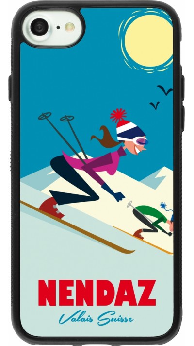 iPhone 7 / 8 / SE (2020, 2022) Case Hülle - Silikon schwarz Nendaz Ski Downhill