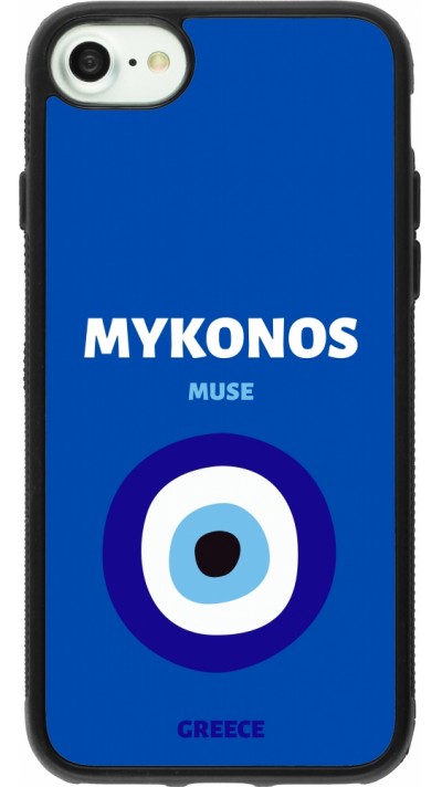 iPhone 7 / 8 / SE (2020, 2022) Case Hülle - Silikon schwarz Pop Summer Destination Mykonos