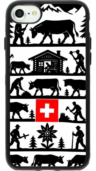 iPhone 7 / 8 / SE (2020, 2022) Case Hülle - Silikon schwarz Poya Schweiz 1