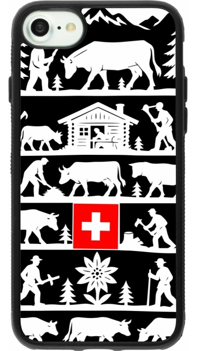 iPhone 7 / 8 / SE (2020, 2022) Case Hülle - Silikon schwarz Poya Schweiz 1 schwarz