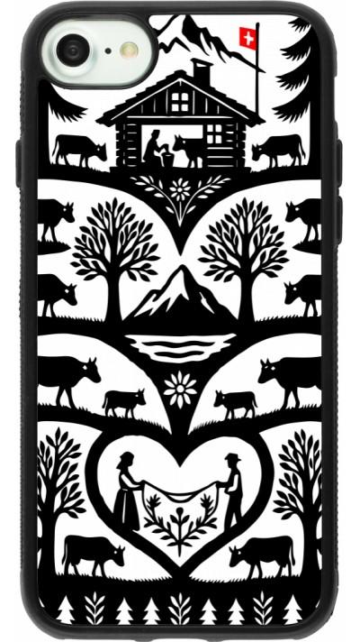 iPhone 7 / 8 / SE (2020, 2022) Case Hülle - Silikon schwarz Poya Schweiz 2